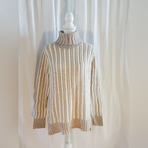 Tuckernuck Cream and Tan Turtleneck Sweater